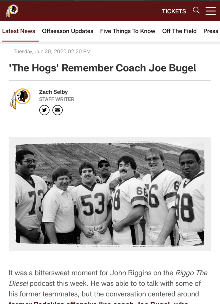 The Hogs Remember Coach Joe Bugel